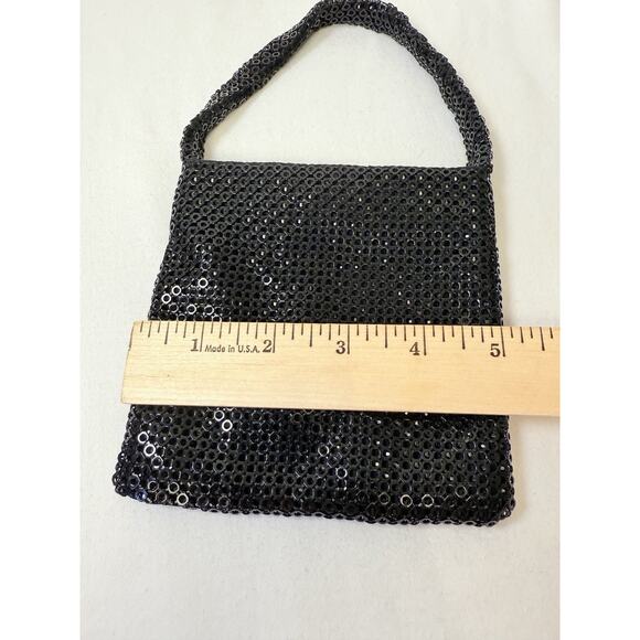 Jessica McClintock Black Sequin Evening Purse /Handbag - Picture 7 of 7